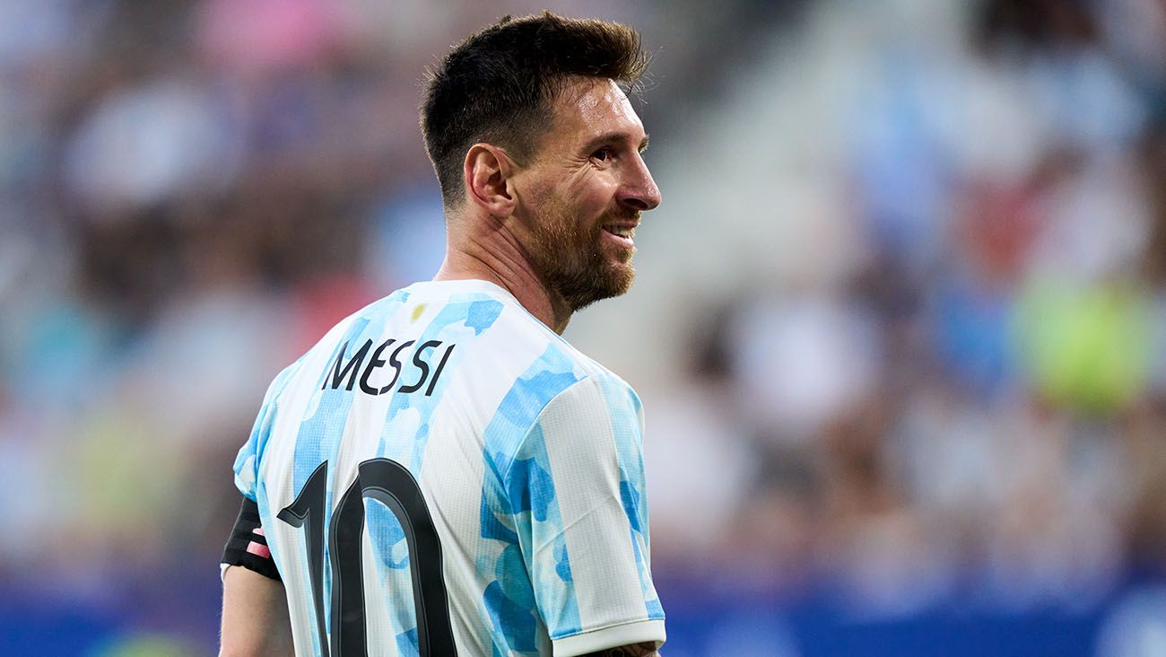 Leo Messi durante un amistoso con Argentina