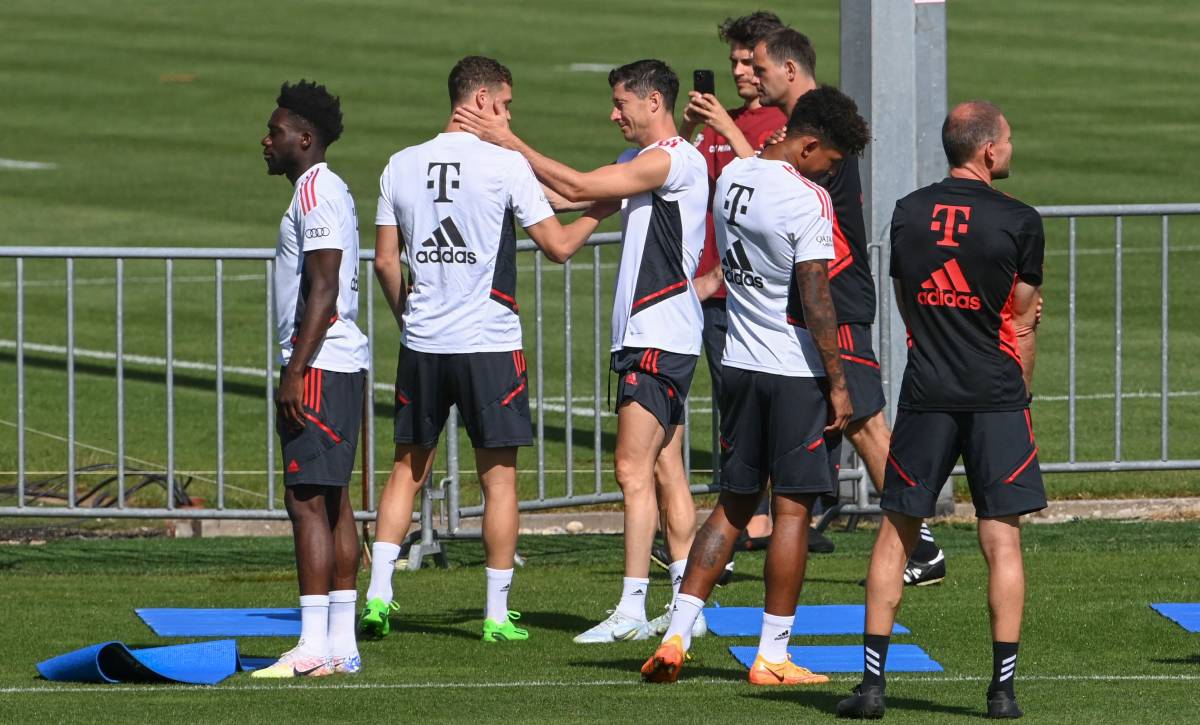 Lewandowski, en un entrenamiento con el Bayern de Múnich