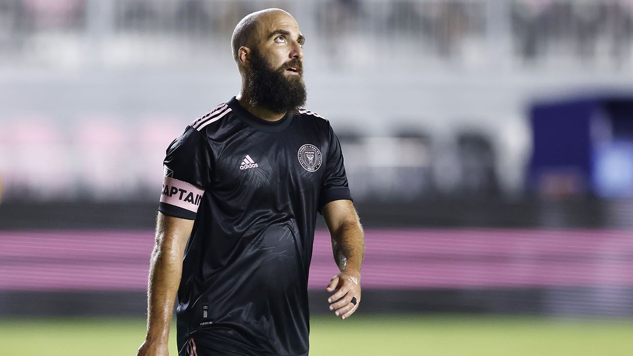 Gonzalo Higuain in a match with Inter Miami