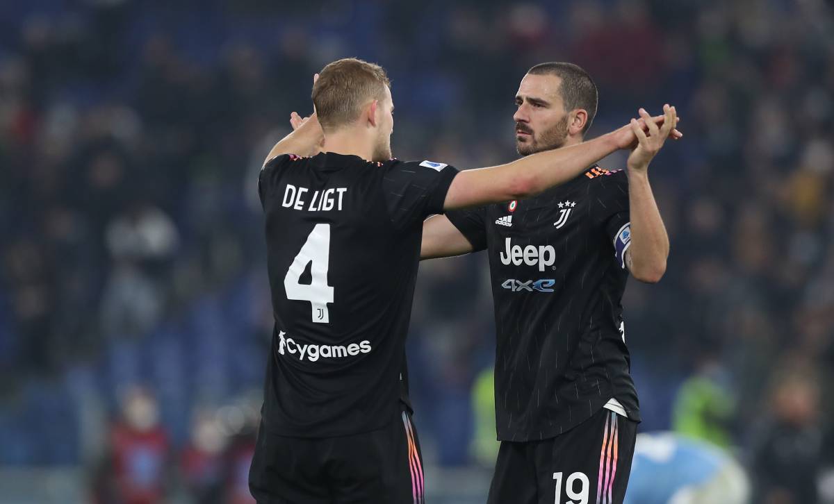 De Ligt y Bonucci, en un partido contra la Lazio