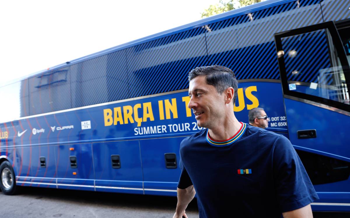 Lewandowski before a match v Juventus