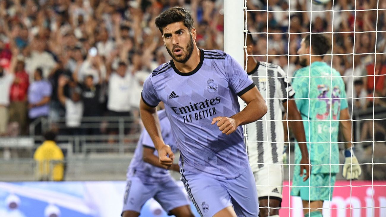 Marco Asensio in a friendly with Real Madrid