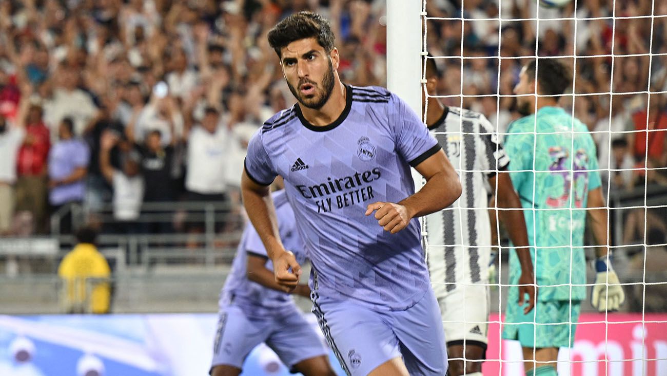 Marco Asensio en un amistoso con el Real Madrid