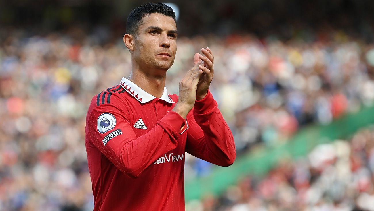 Cristiano Ronaldo en un partido con el Manchester United