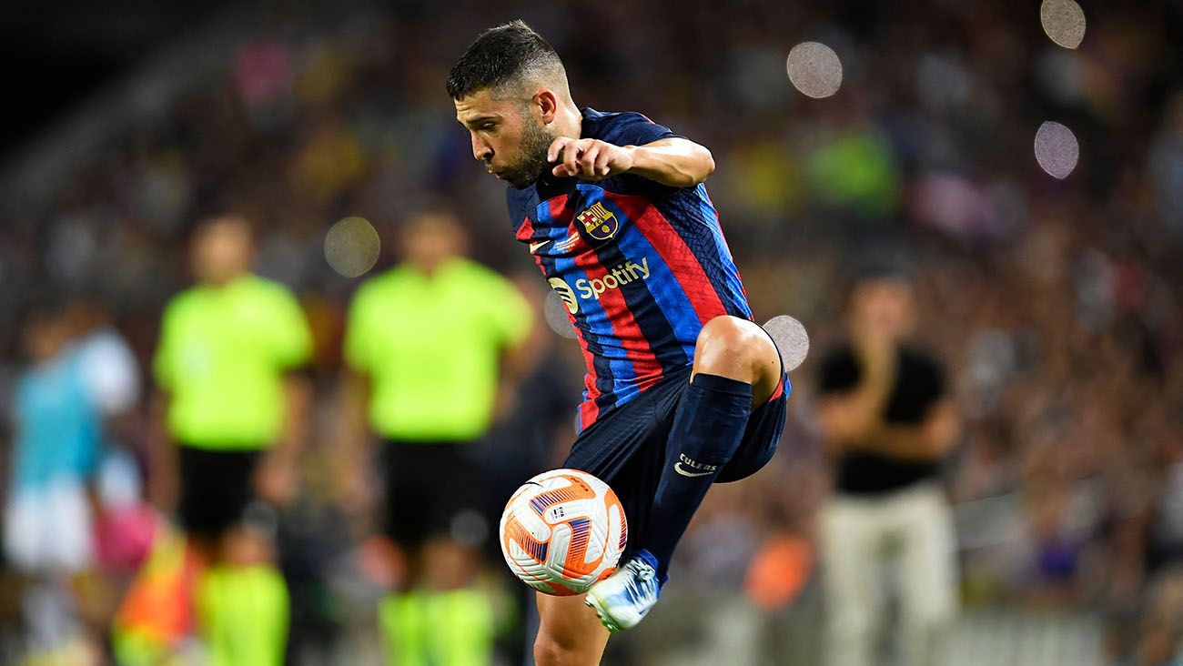 Jordi Alba en un partido con el FC Barcelona