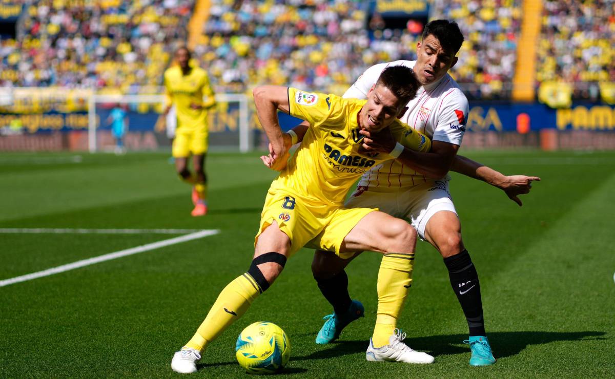 Juan Foyth, en un partido ante el Sevilla