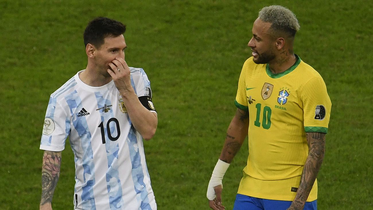 Leo Messi y Neymar en la final de la Copa América