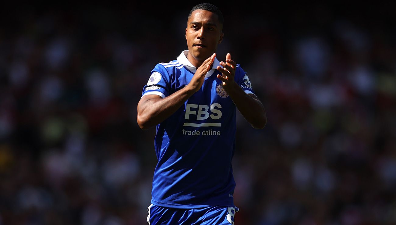 Youri Tielemans with Leicester