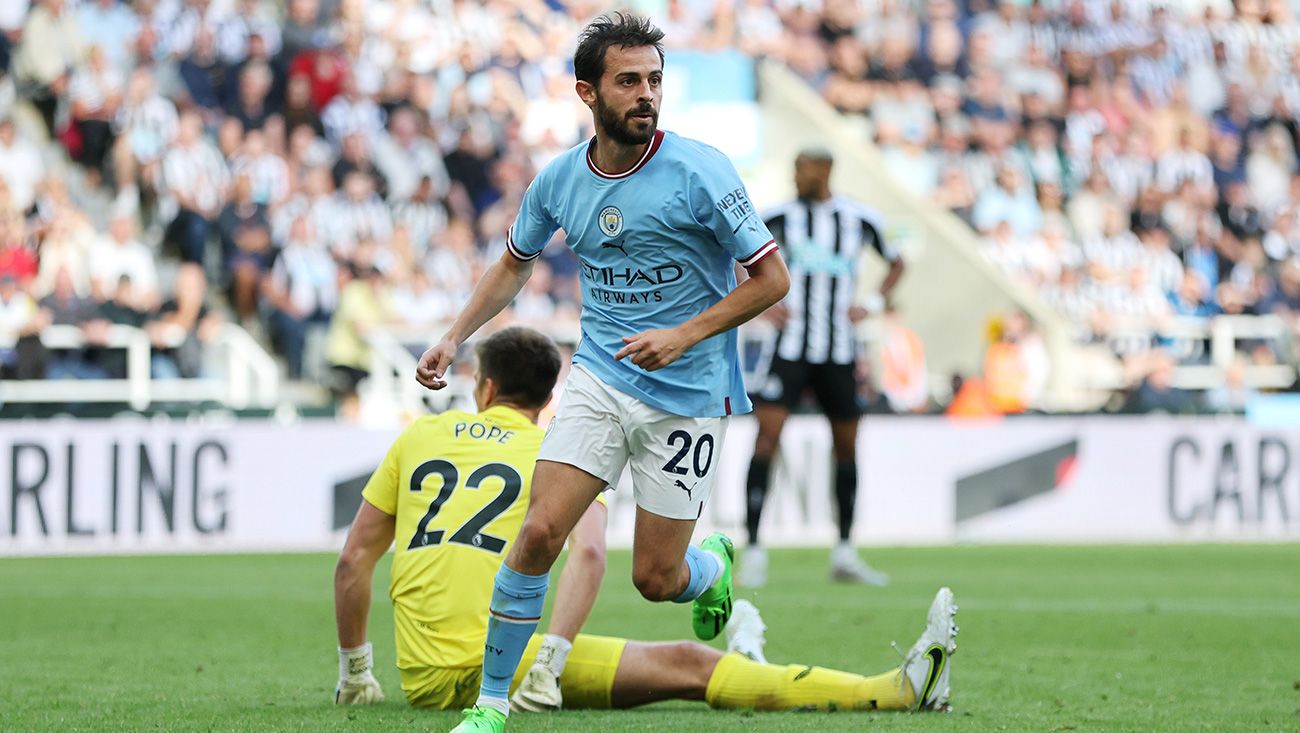 Bernardo Silva after scoring against Newcastle