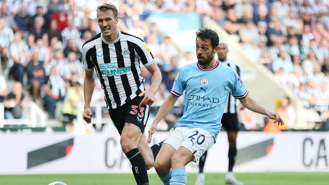 Bernardo Silva en el partido ante el Newcastle