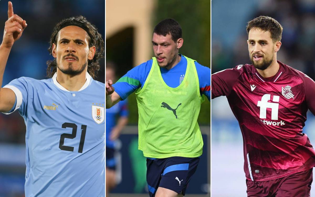 Edinson Cavani, Andrea Belotti and Adnan Januzaj