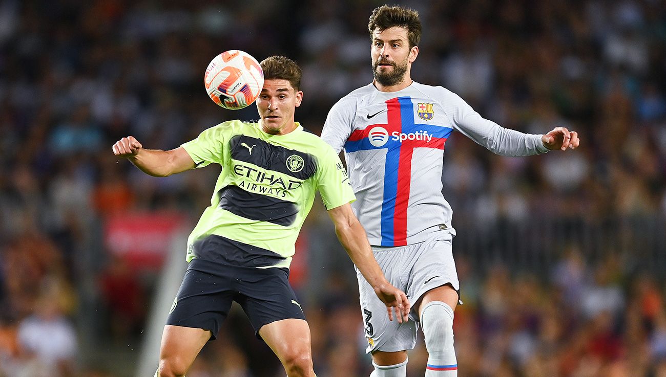 Julian Alvarez and Gerard Pique