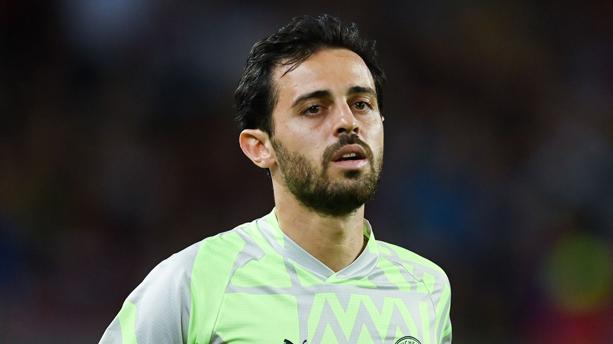 Bernardo Silva en un partido con el Manchester City