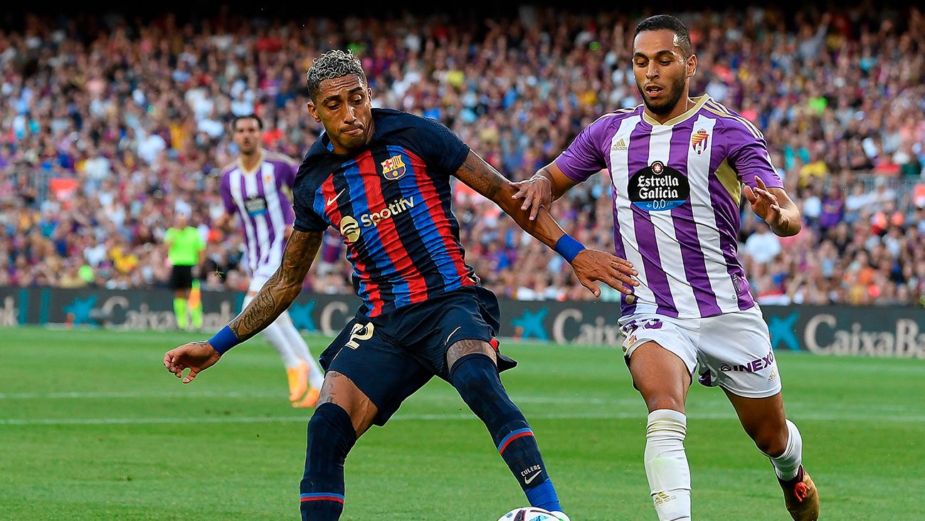 Raphinha against Valladolid