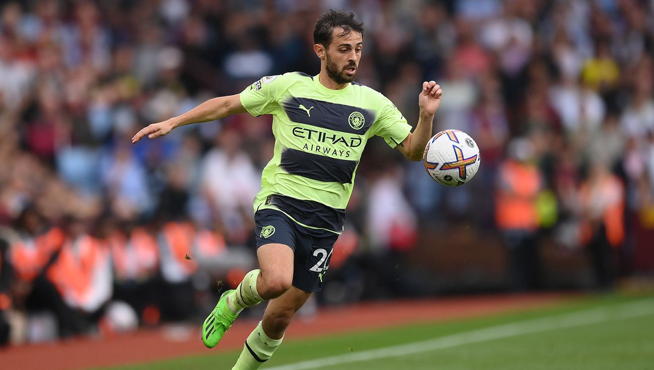 Bernardo Silva, durante un partido con el Manchester City