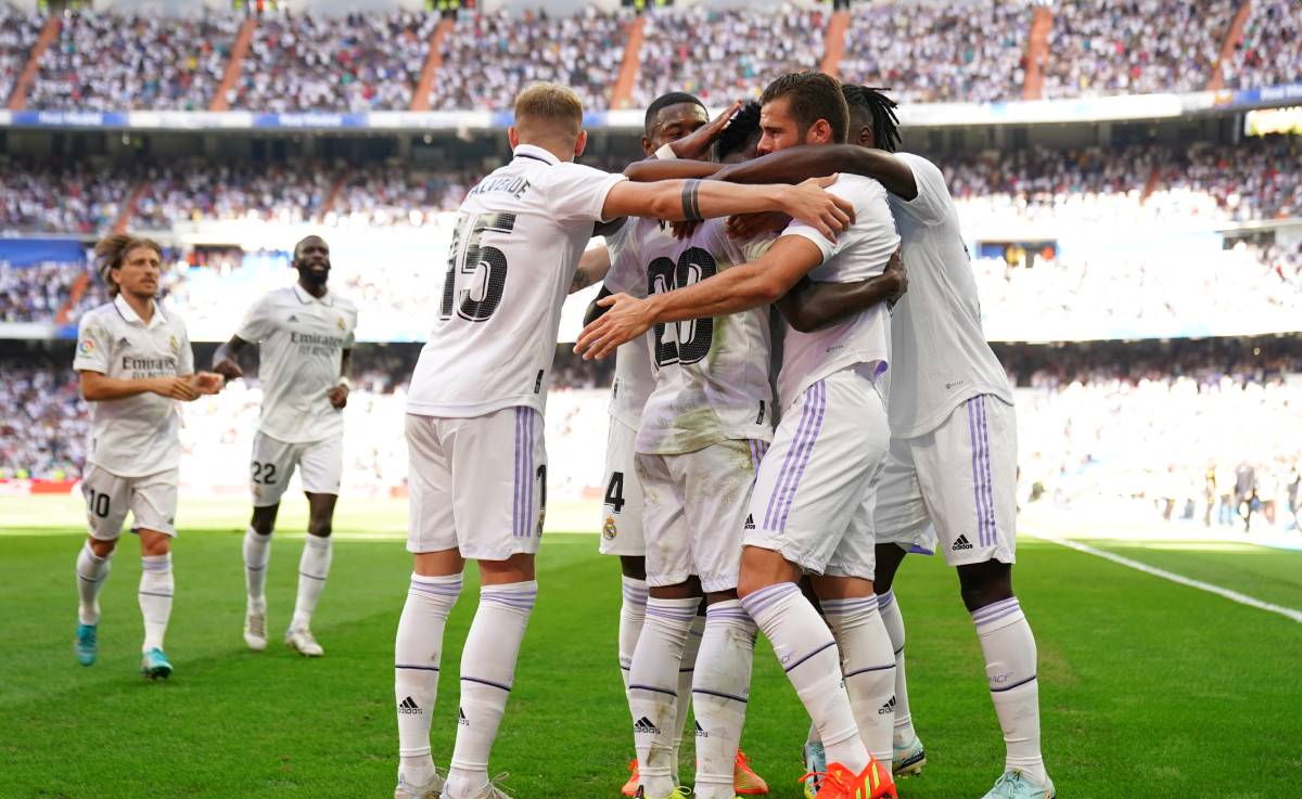 Real Madrid players celebration v Mallorca