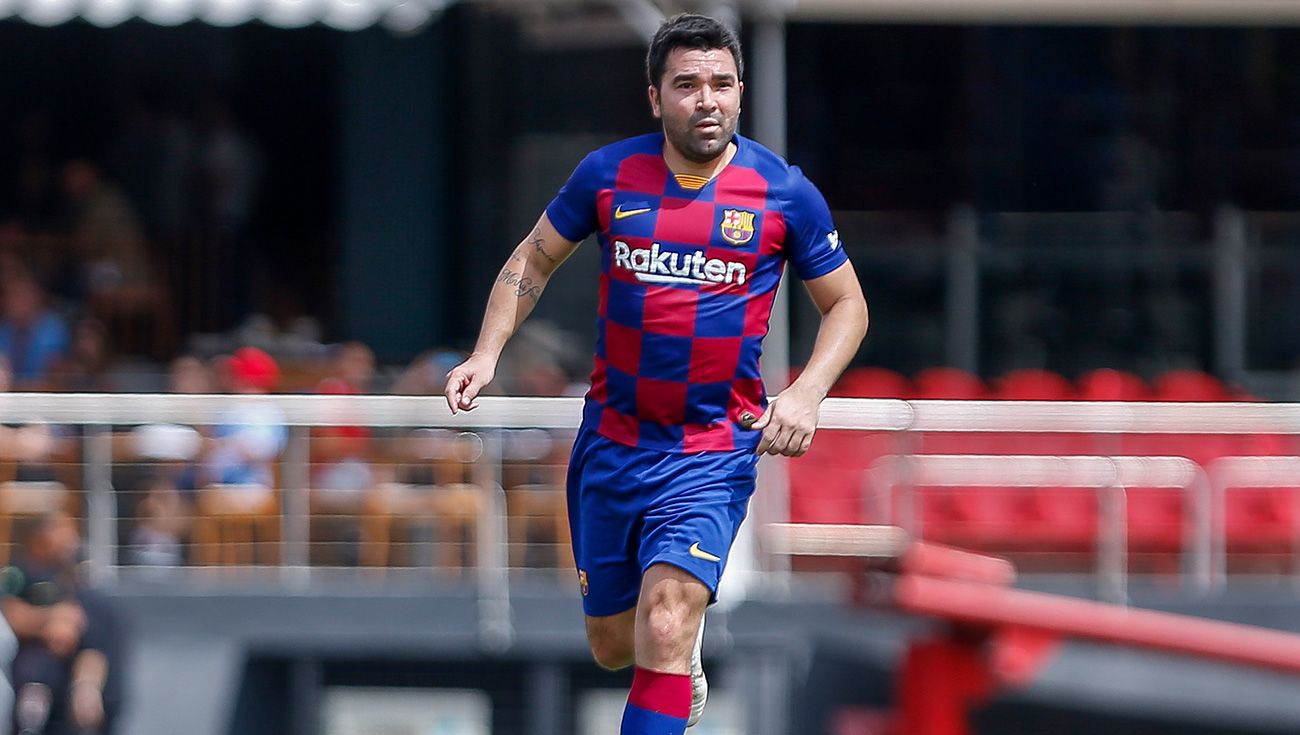 Deco, en un partido de leyendas del FC Barcelona