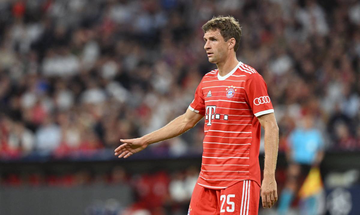 Thomas Müller during Bayern v Barça