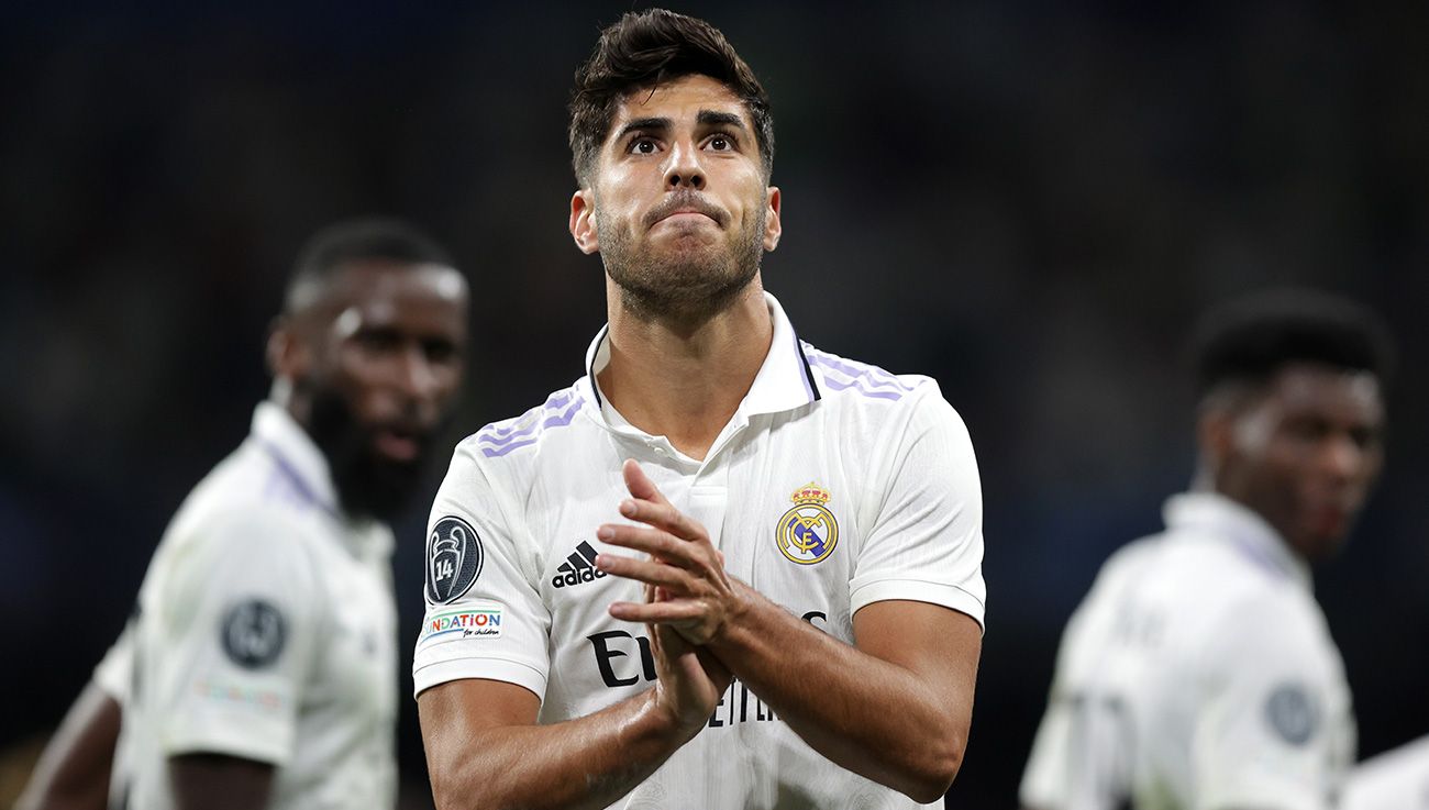 Marco Asensio celebrando un gol con el Real Madrid