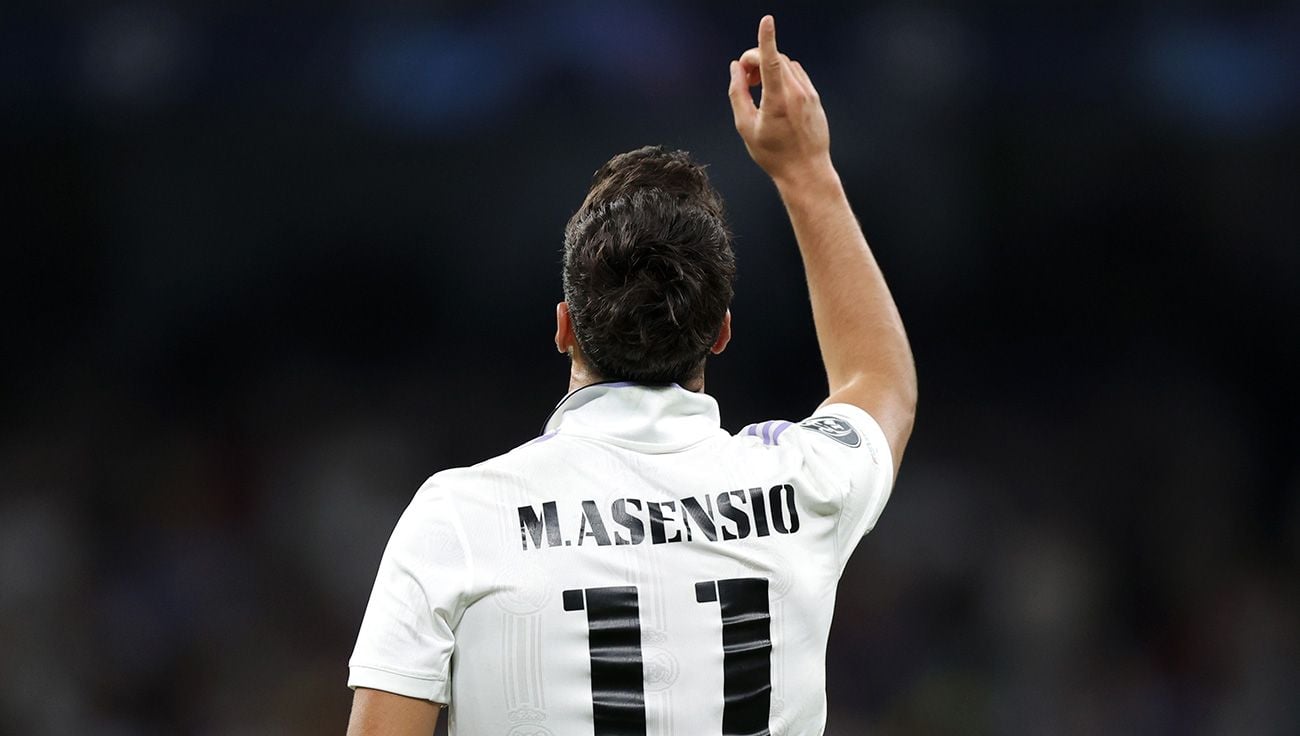 Marco Asensio celebrando un gol con el Real Madrid