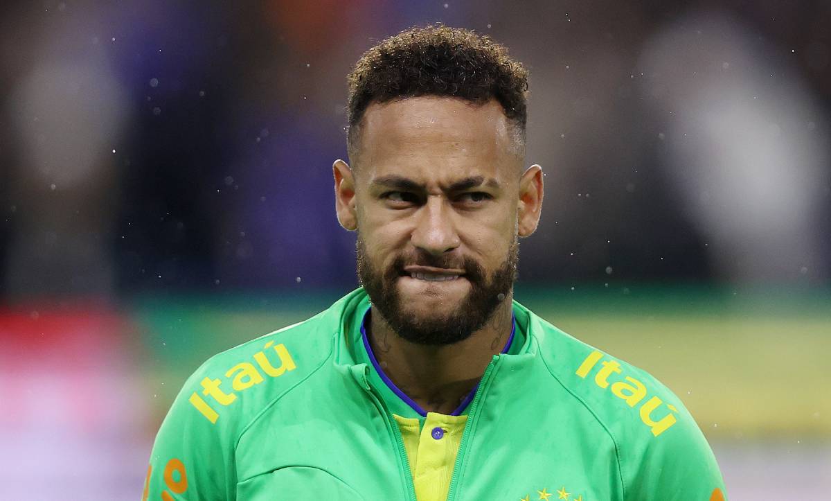 Neymar before a friendly match v Ghana