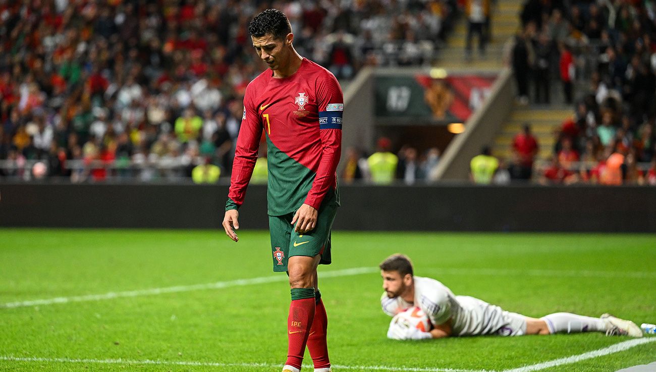 Cristiano Ronaldo después de no poder anotar con Portugal