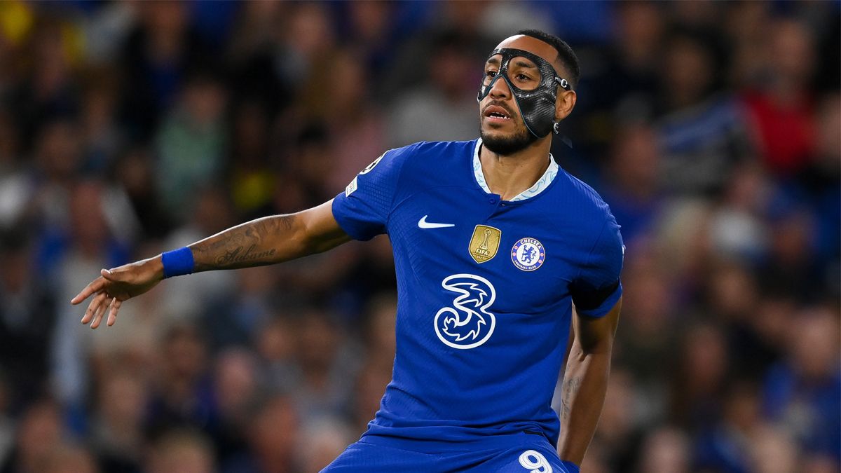 Pierre Emerick Aubameyang en un partido del Chelsea