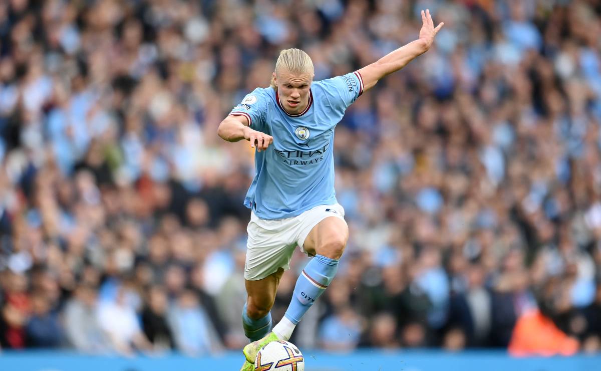 Erling Haaland, en un partido ante el United