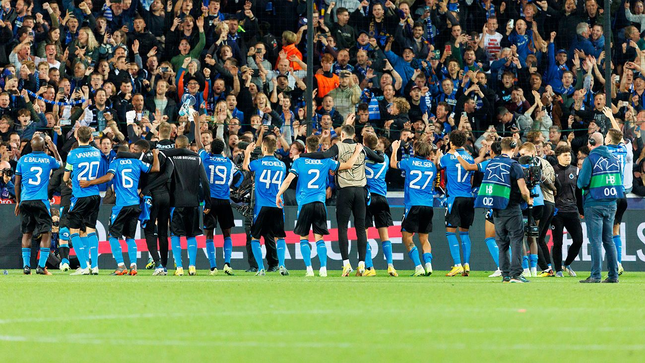 Club Brugge players celebrating