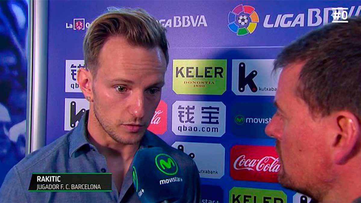 Ivan Rakitic attended to the press after the Real Sociedad-FC Barcelona