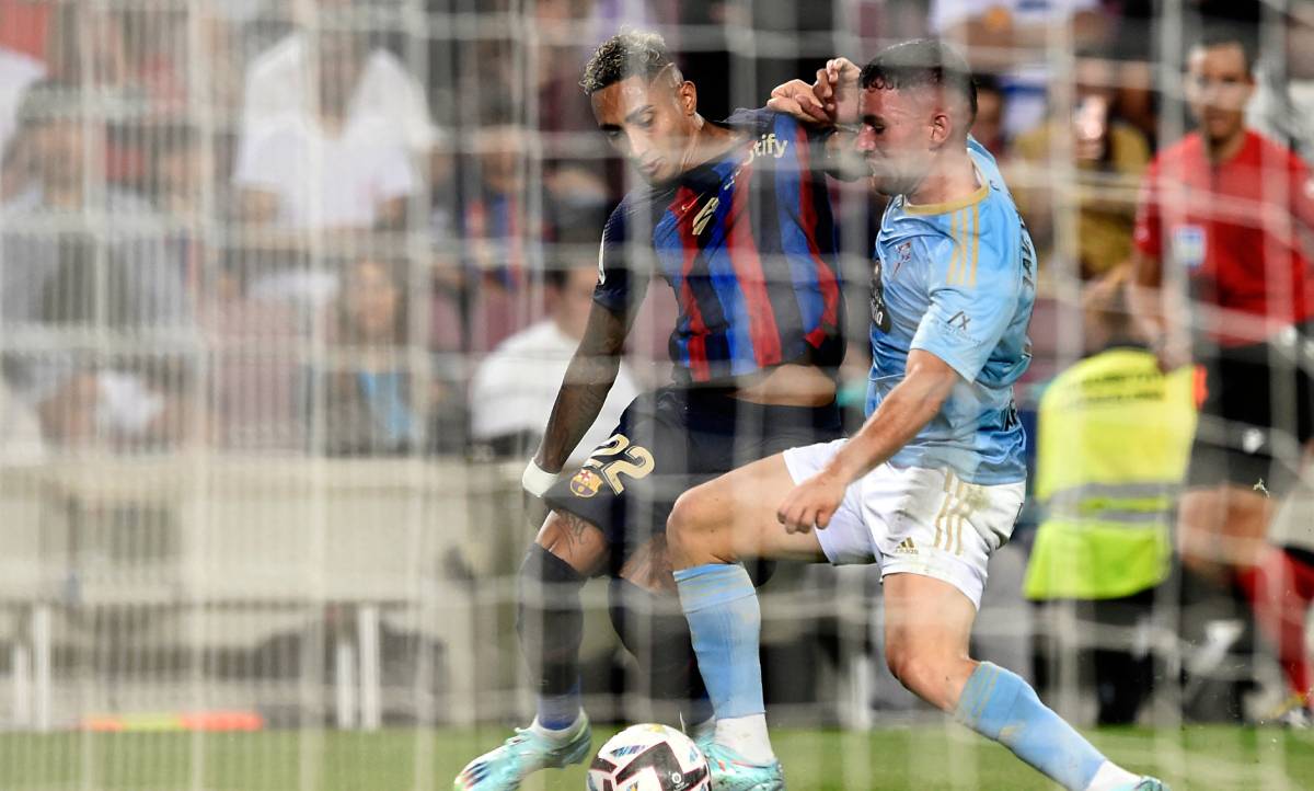 Raphinha in a match v Celta
