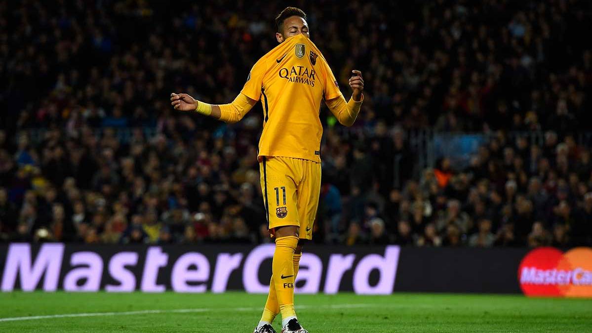 Neymar Júnior durante el partido ante el Atlético de Madrid