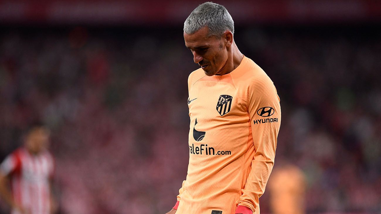 Antoine Griezmann celebrates his goal against Athletic Bilbao (0-1)