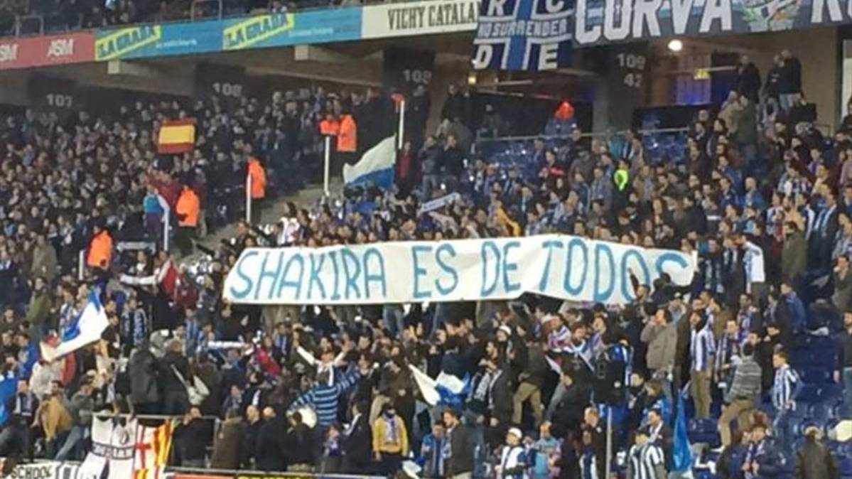 The shameful banner of the fans of the RCD Espanyol