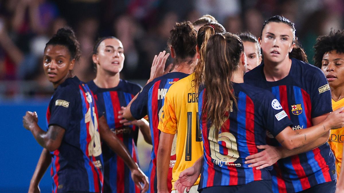 Las jugadoras del Barça tras un partido