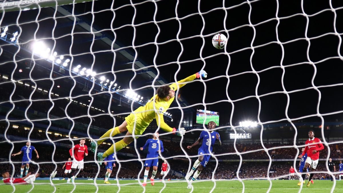 Kepa no pudo detener el remate de Casemiro en el Chelsea vs United