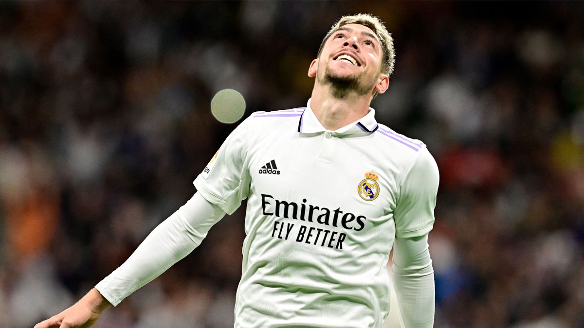 Fede Valverde celebra un gol con el Real Madrid