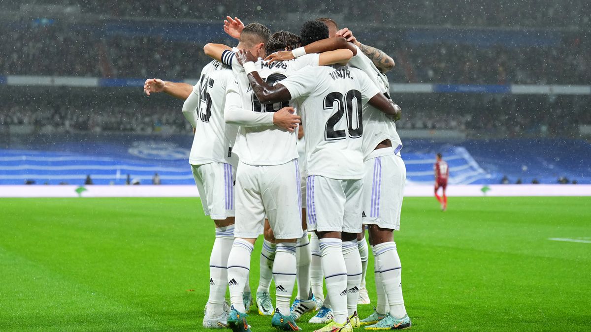El Real Madrid celebra su triunfo ante el Sevilla