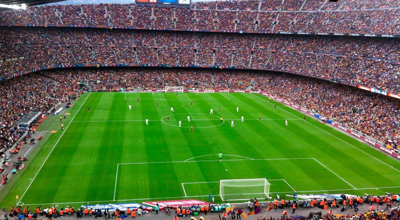 El Camp Nou en un partido