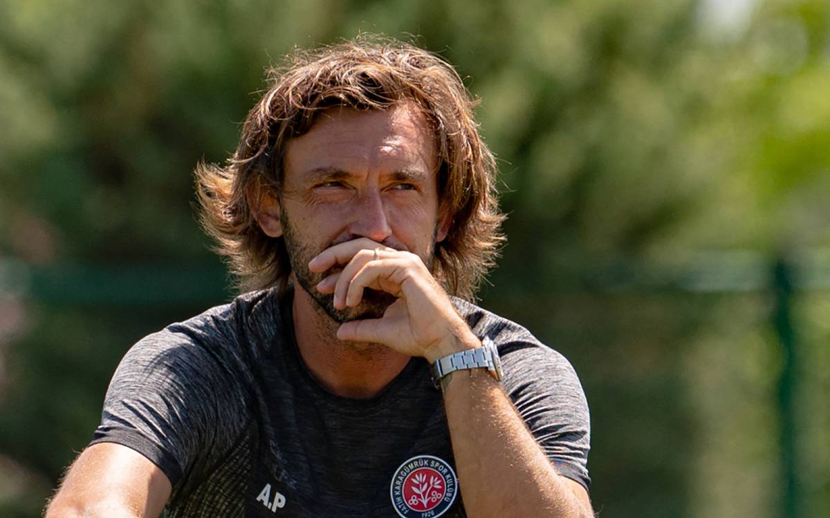 Andrea Pirlo attends a training session