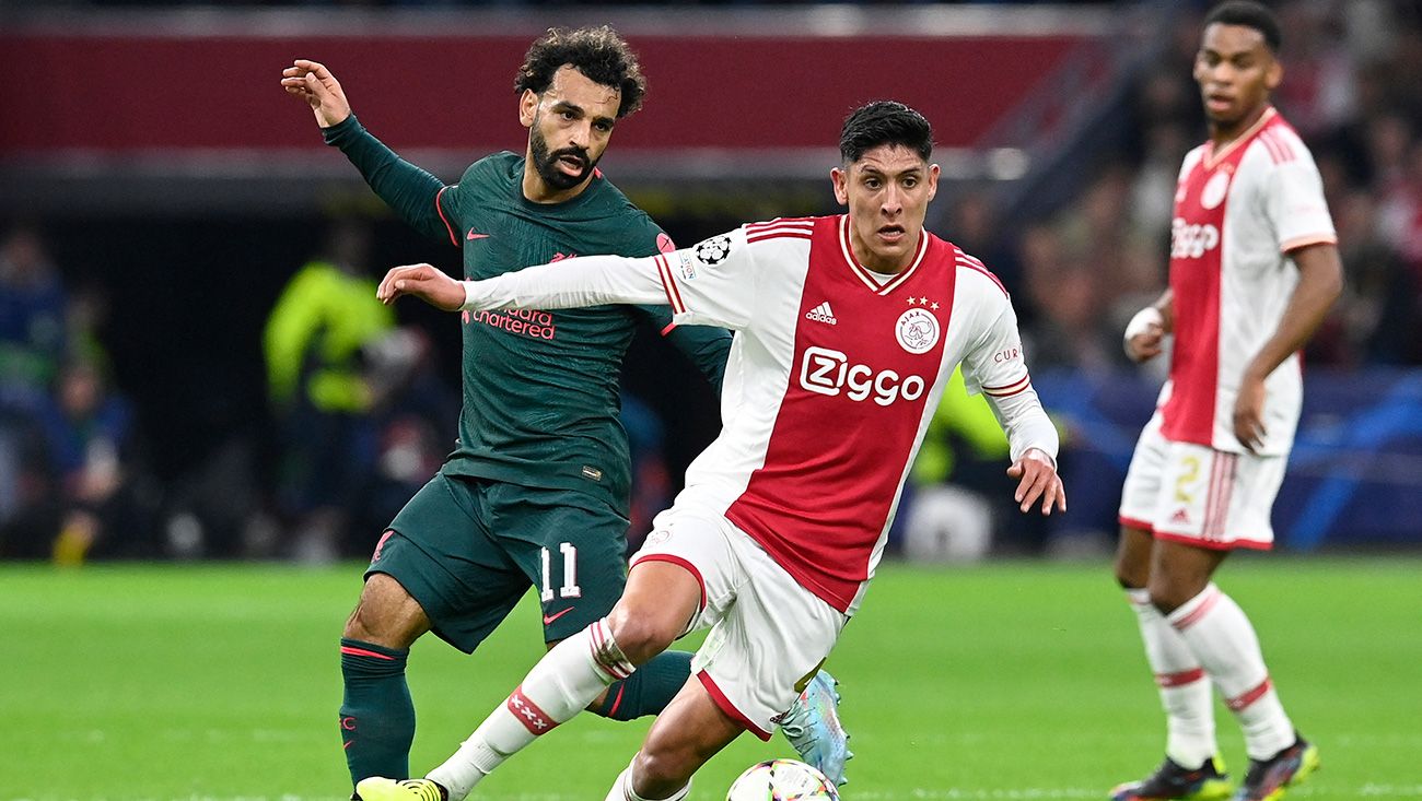 Edson Álvarez and Mohamed Salah in the Champions League