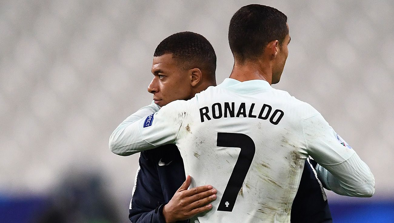 Mbappé y Cristiano después de un partido