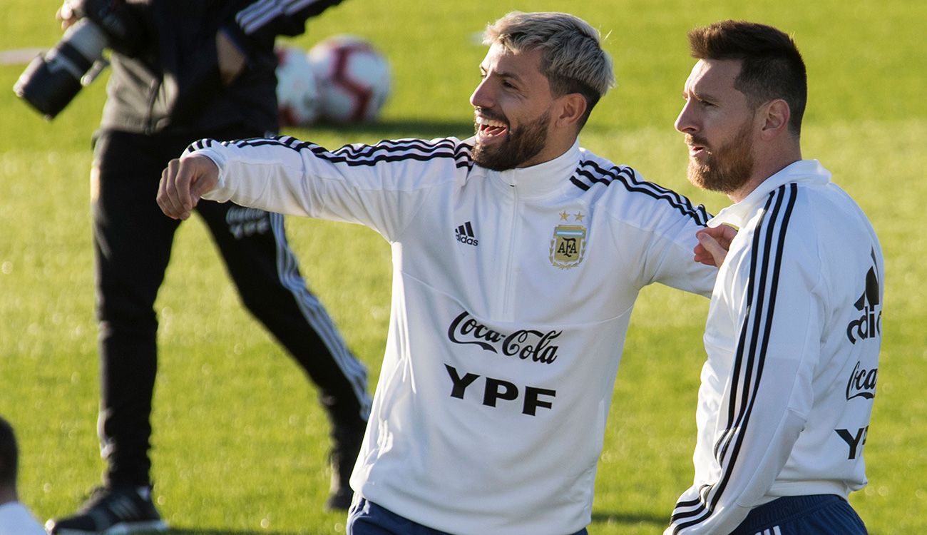 Sergio 'Kun' Agüero y Lionel Messi con Argentina