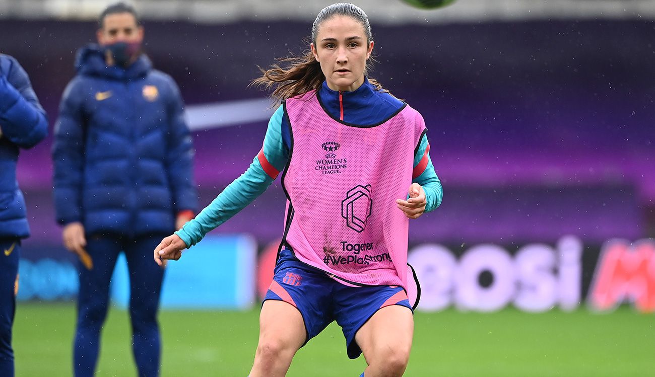 Bruna Vilamala in a training session with Barça