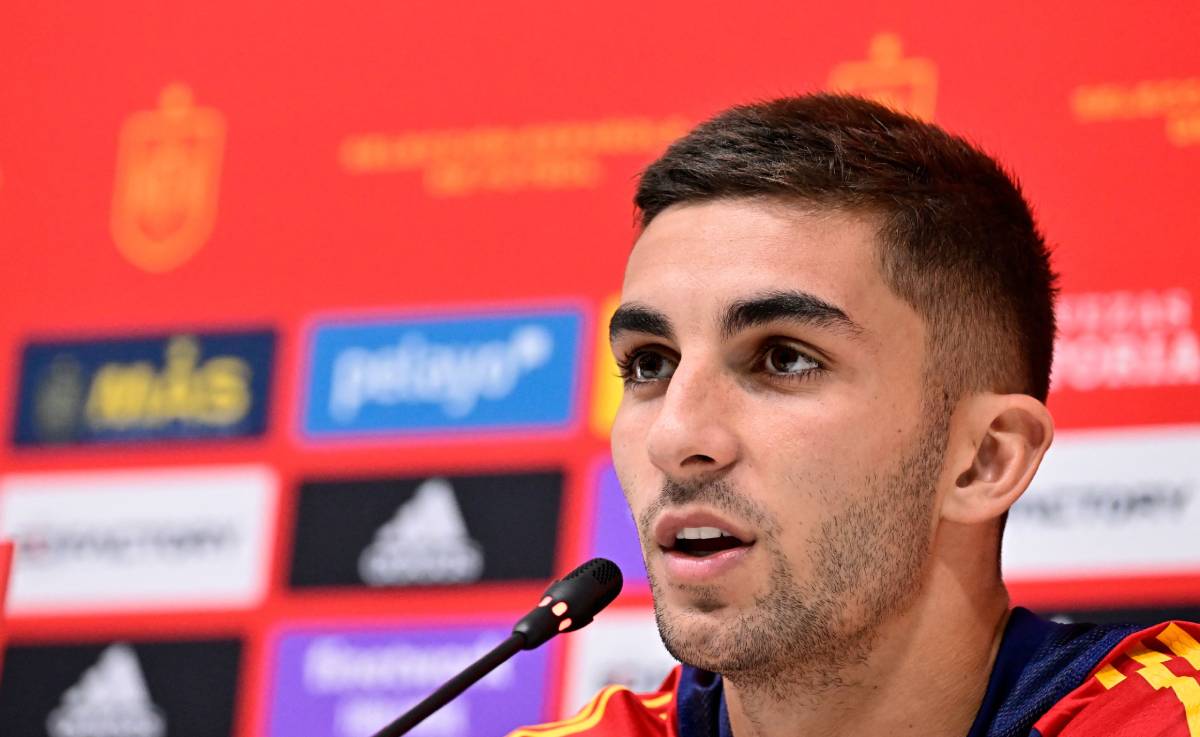 Ferran Torres in a press conference