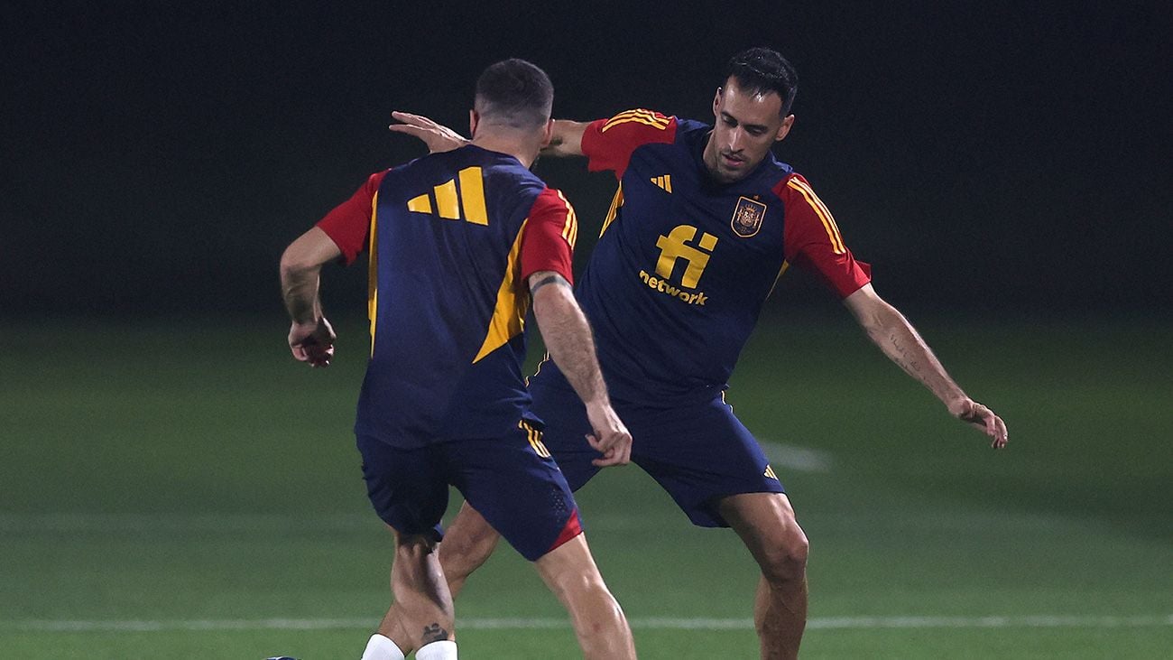 Busquets training with the national team