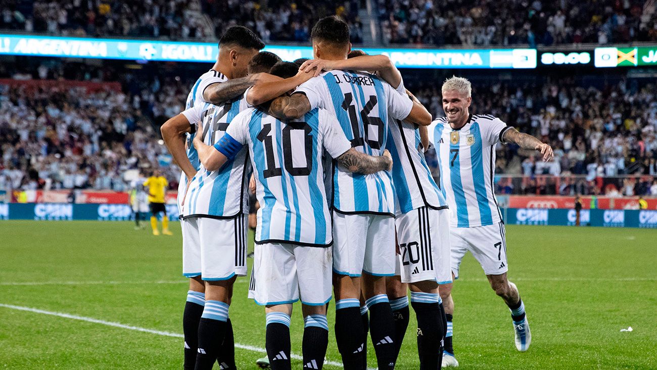 Los jugadores de Argentina celebrando