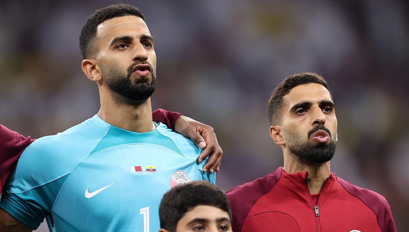 Jugadores de Qatar durante el Mundial