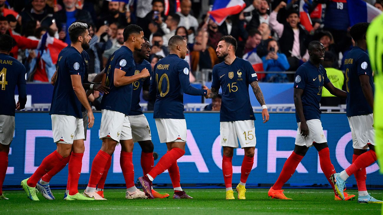 Los jugadores de Francia celebrando