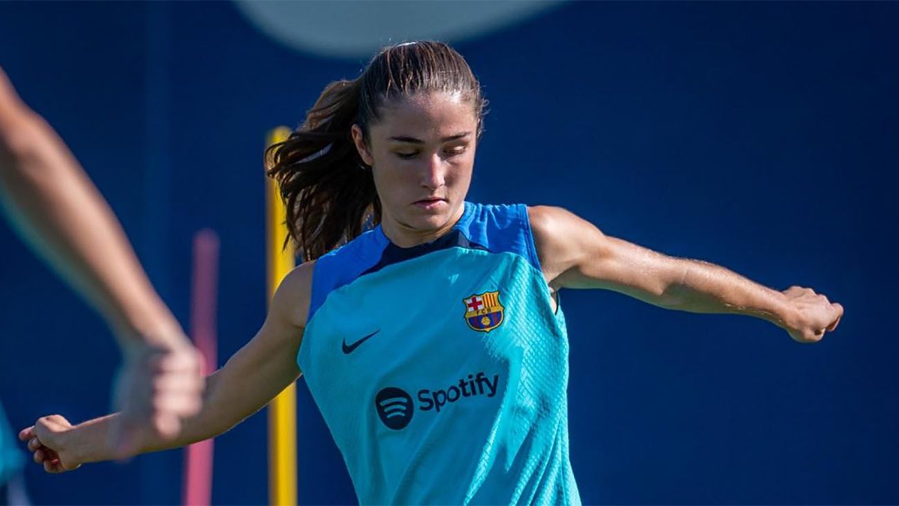 Bruna Vilamala in a training session with FC Barcelona